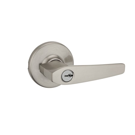 Kwikset Delta Lever Entry Door Lock with New Chassis and 6AL Latch and RCS Strike Satin Nickel Finish 405DL-15